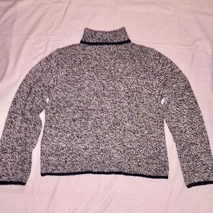 Black and white turtleneck sweater
